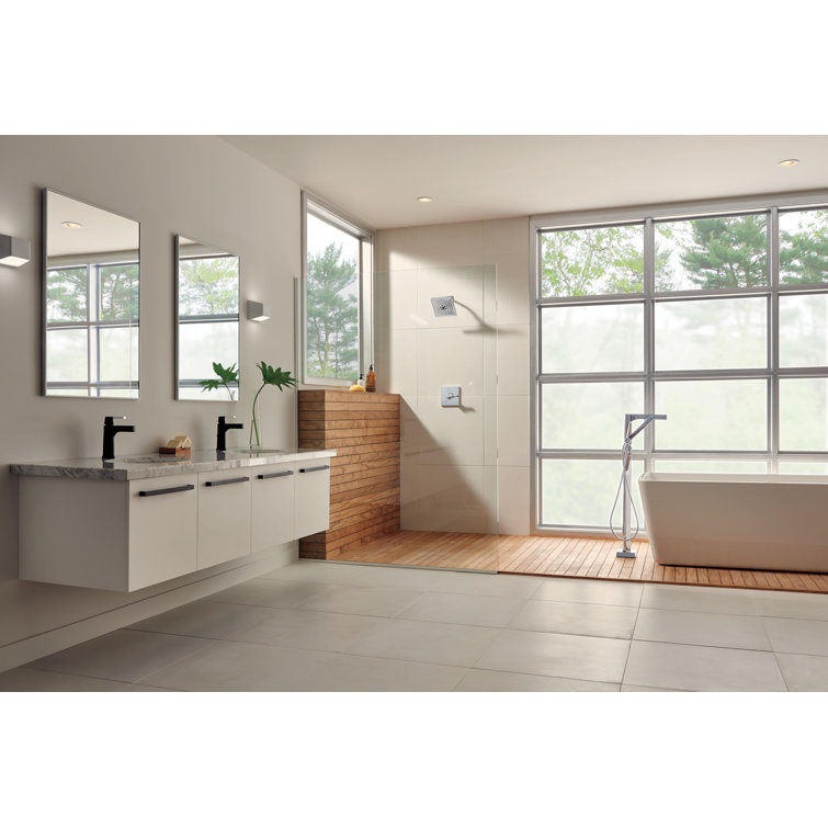Zura Modern Matte Black Chrome Lever Bathroom Faucet