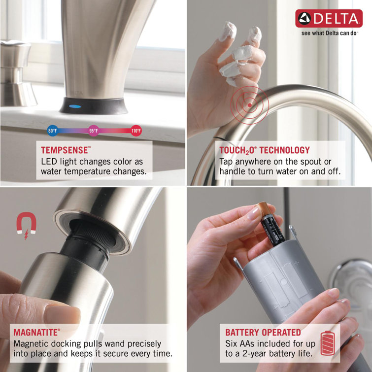 Arctic Stainless Steel Pull-Down Kitchen Faucet with Touch Technology