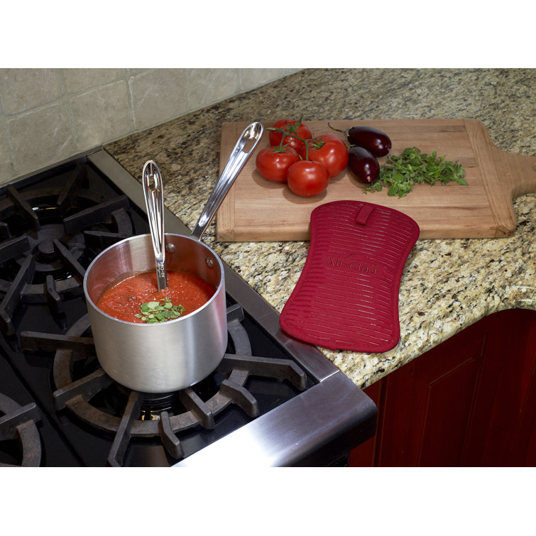 Chili Red Silicone Cotton Twill Pot Holder Set