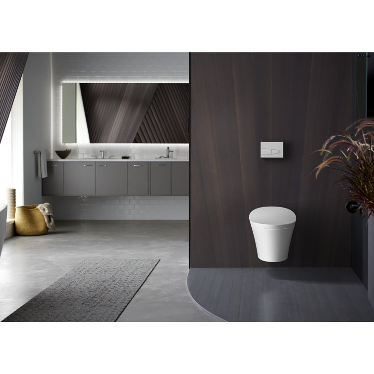 White Wall-Mounted Dual Flush High Efficiency Toilet