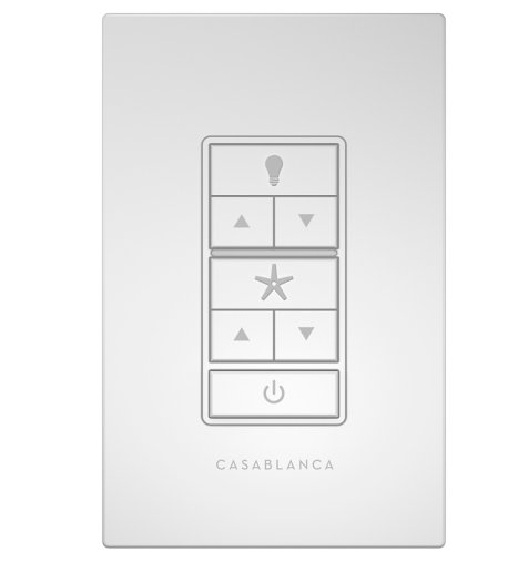White Universal Ceiling Fan and Light Wall Control