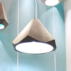 White Concrete Single Pendant Light with Adjustable Length