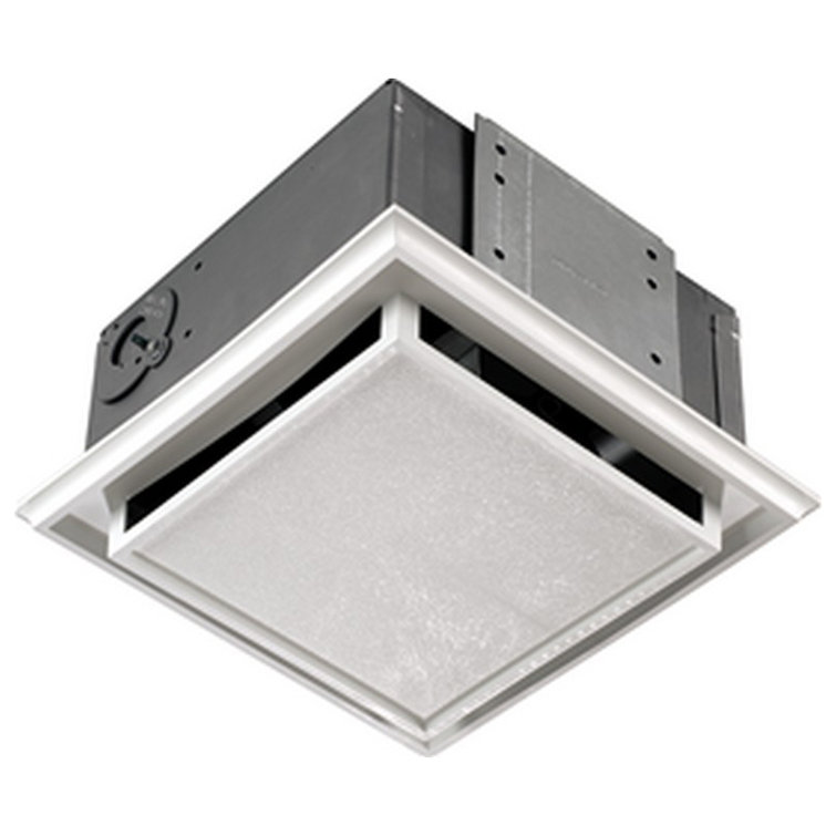 White Plastic and Metal Ceiling Mounted Exhaust Fan