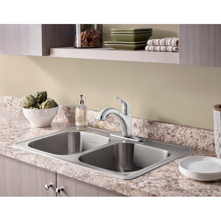 Polished Chrome Pull-Out Kitchen Faucet with Lever Handle