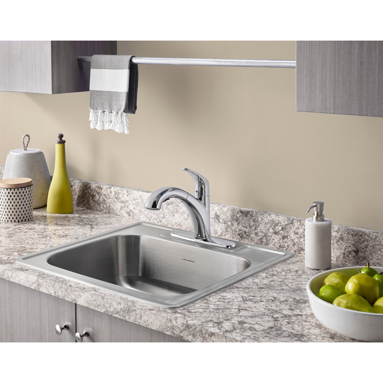 Polished Chrome Pull-Out Kitchen Faucet with Lever Handle