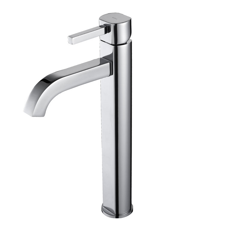 Sleek Satin Nickel Single Lever Vessel Faucet in Chrome