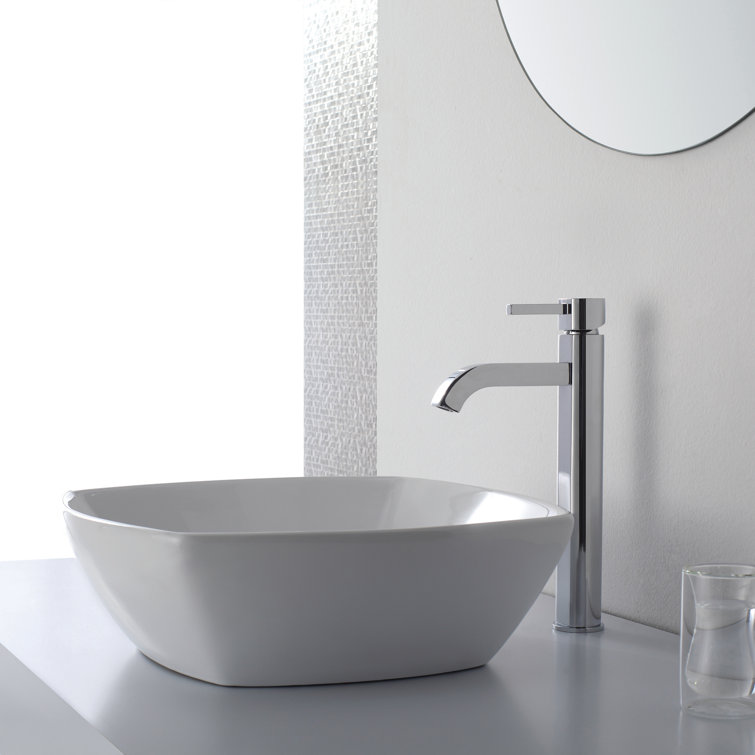 Sleek Satin Nickel Single Lever Vessel Faucet in Chrome