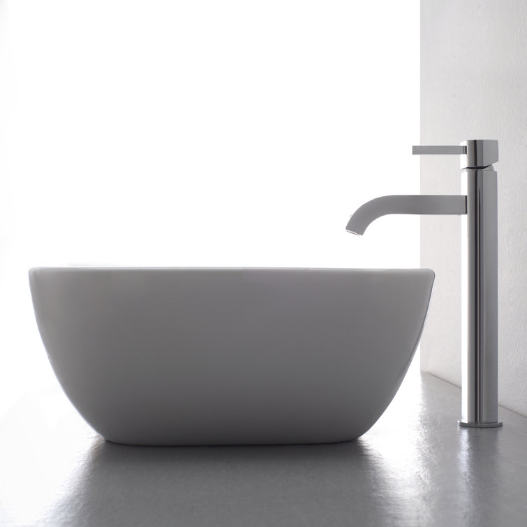 Sleek Satin Nickel Single Lever Vessel Faucet in Chrome