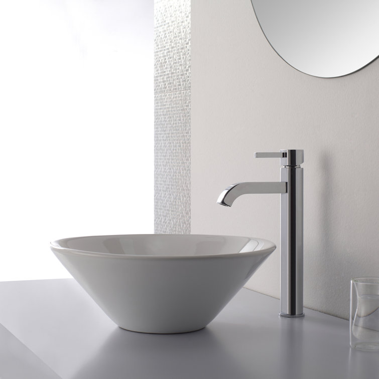 Sleek Satin Nickel Single Lever Vessel Faucet in Chrome