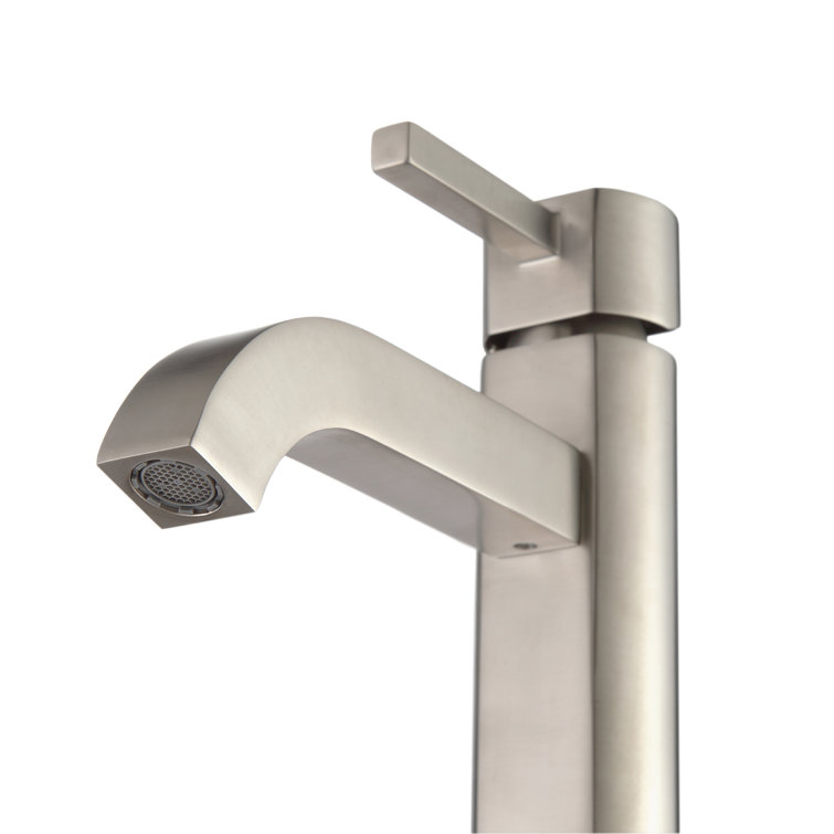 Satin Nickel Tall Vessel Single Hole Bathroom Faucet