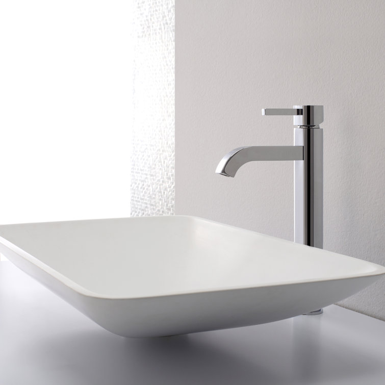 Satin Nickel Tall Vessel Single Hole Bathroom Faucet