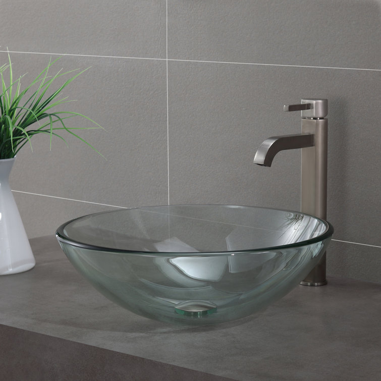 Satin Nickel Tall Vessel Single Hole Bathroom Faucet