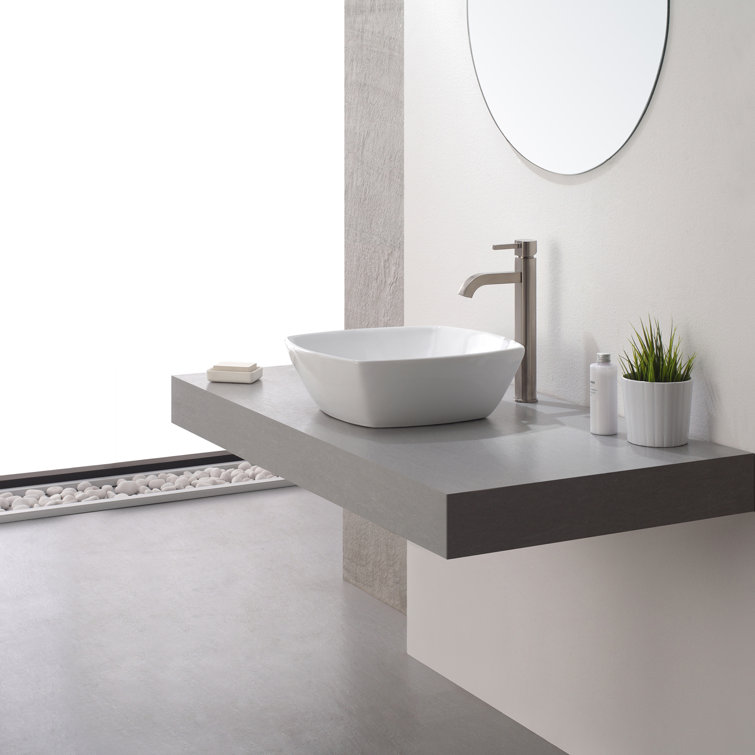 Satin Nickel Tall Vessel Single Hole Bathroom Faucet