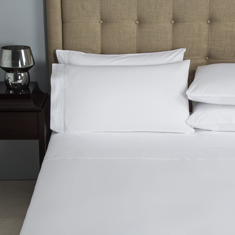 California King White Egyptian Cotton Percale Sheet Set