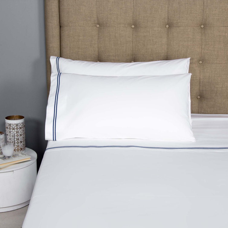 California King White Egyptian Cotton Percale Sheet Set
