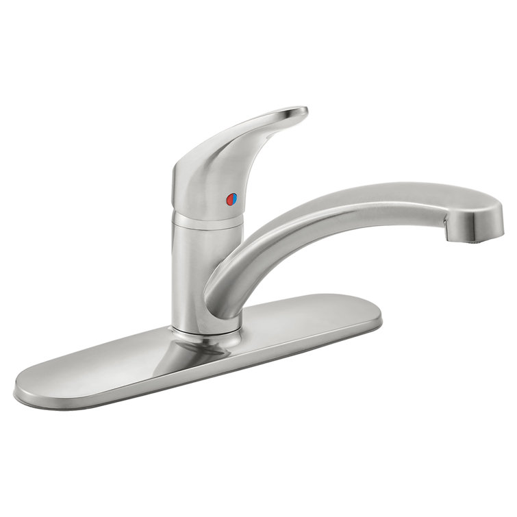 Stainless Steel Single-Handle Kitchen Faucet with Deckplate