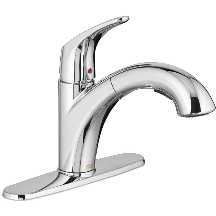 Polished Chrome Pull-Out Kitchen Faucet with Lever Handle