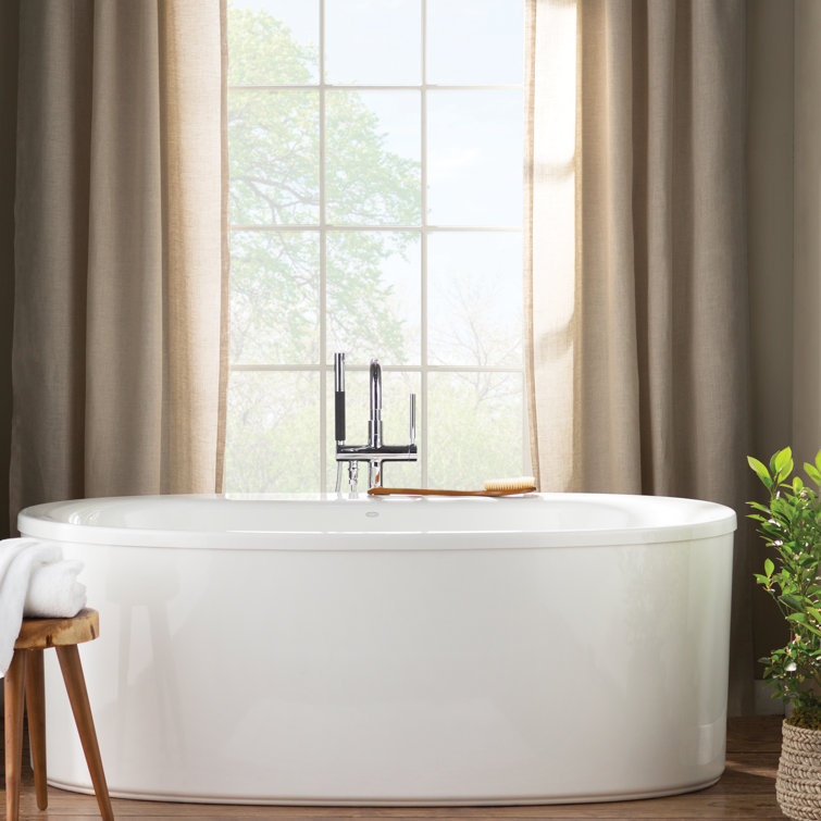Sunstruck 66" White Acrylic Freestanding Soaking Bathtub