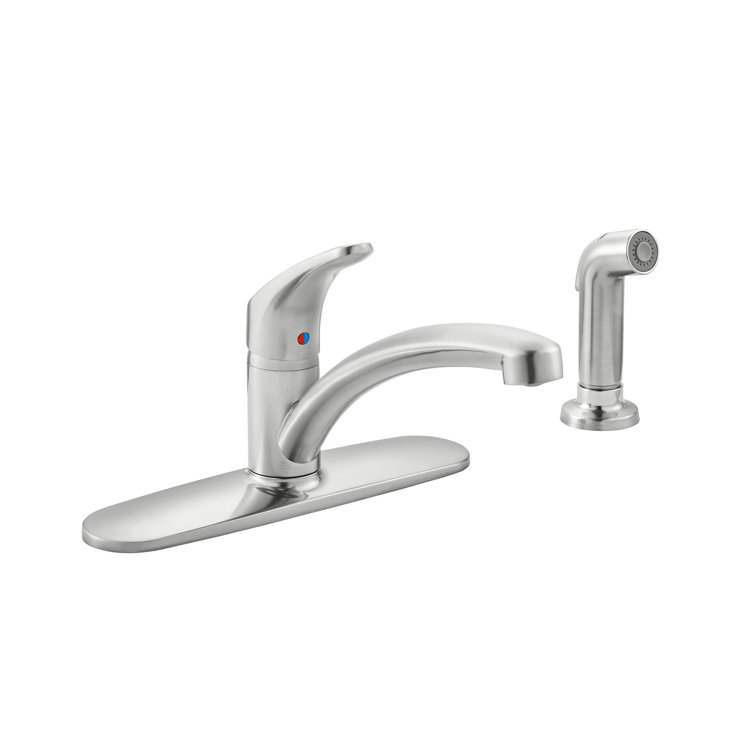 Stainless Steel Single Handle Kitchen Faucet with Side Spray