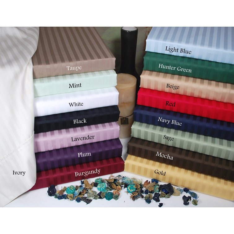 Gray King Size Cotton Pillowcase Set with Stripe Pattern