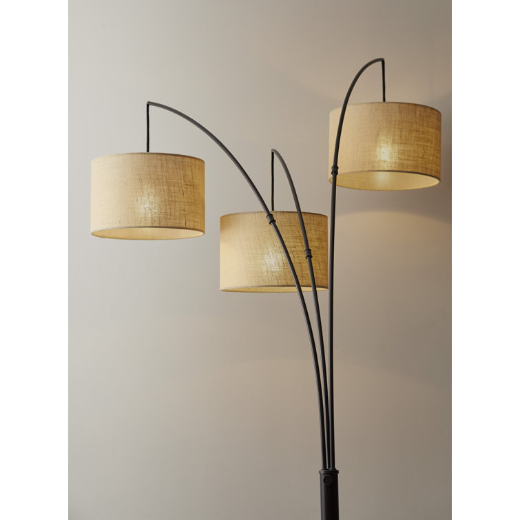 Antique Bronze 74'' Adjustable Multi-Head Arc Floor Lamp