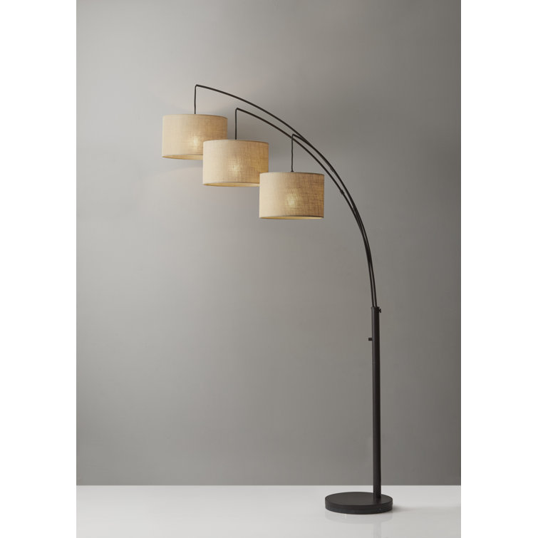 Antique Bronze 74'' Adjustable Multi-Head Arc Floor Lamp