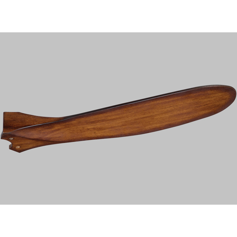 88 Inch Brushed Steel Ceiling Fan with Koa Wood Blades and Remote