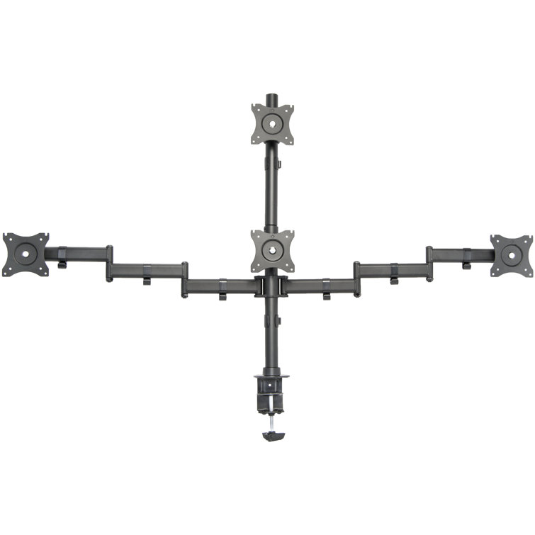 Articulating Quad Monitor Desk Mount with Heavy-Duty Steel, Adjustable Arms
