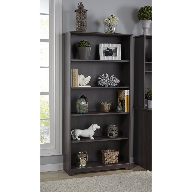 Cabot Traditional Heather Gray 5-Shelf Adjustable Bookcase
