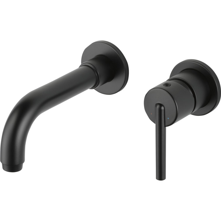 Elysian Bronze 7" Wall-Mounted Modern Bathroom Faucet with Pull-out Spray
