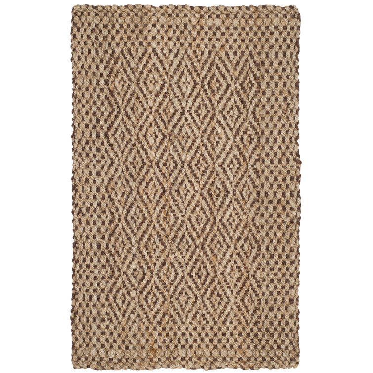 Natural Brown Geometric Wool Handwoven Area Rug