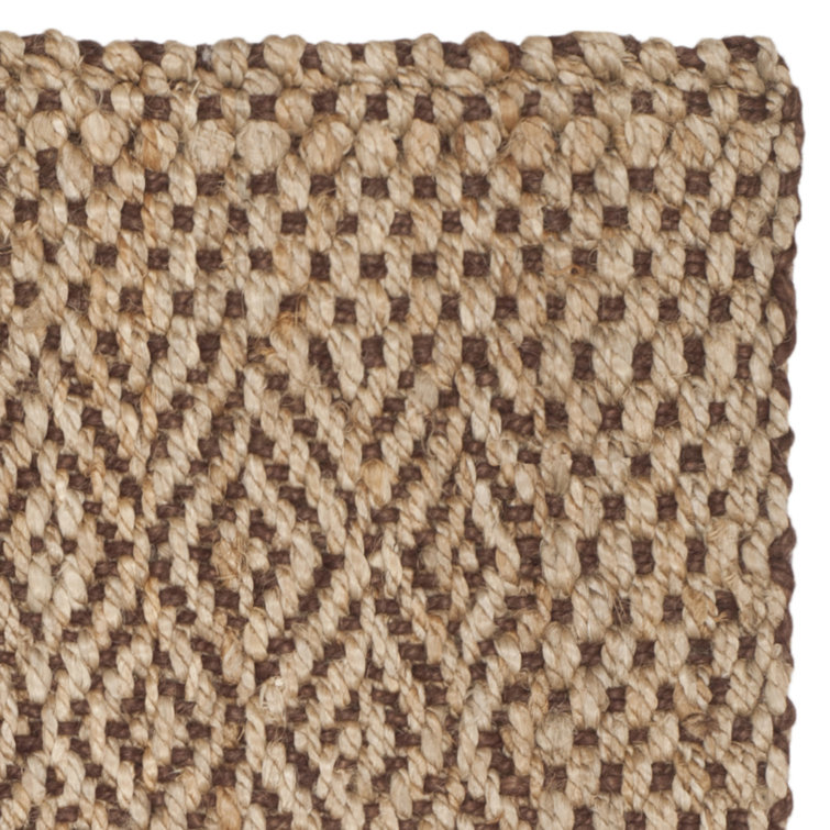 Natural Brown Geometric Wool Handwoven Area Rug