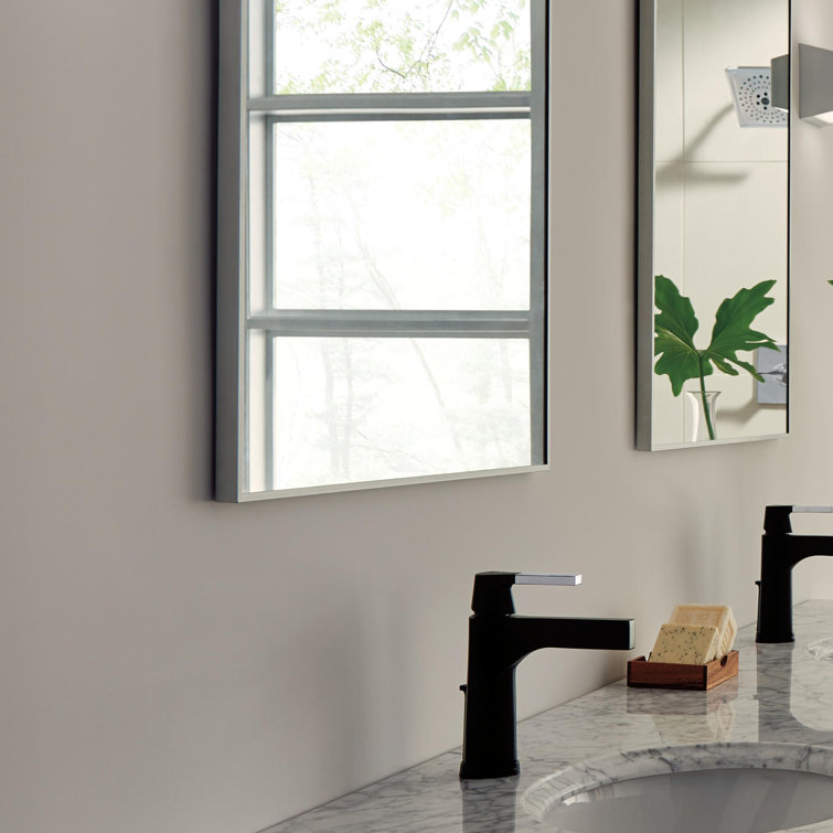 Zura Modern Matte Black Chrome Lever Bathroom Faucet