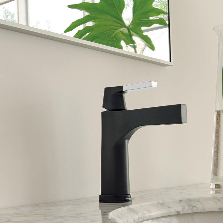 Zura Modern Matte Black Chrome Lever Bathroom Faucet