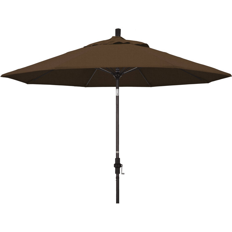 9 ft Black Olefin Octagonal Market Umbrella with Bronze Metal Pole