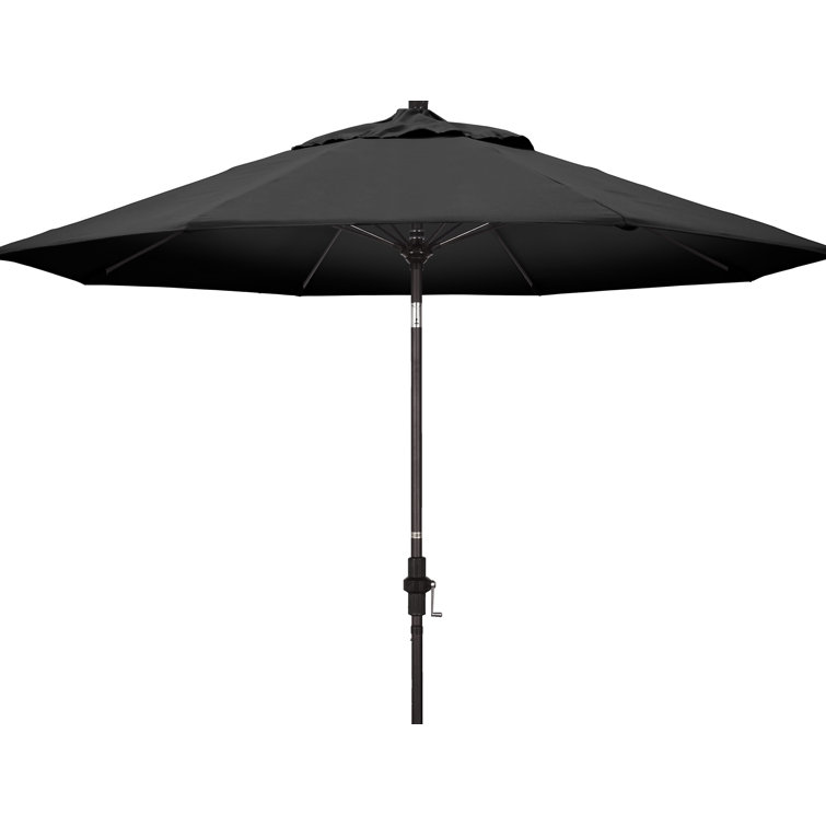 9 ft Black Olefin Octagonal Market Umbrella with Bronze Metal Pole