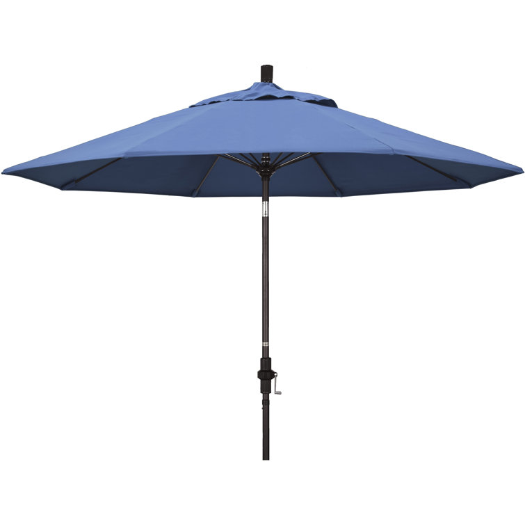 9 ft Black Olefin Octagonal Market Umbrella with Bronze Metal Pole
