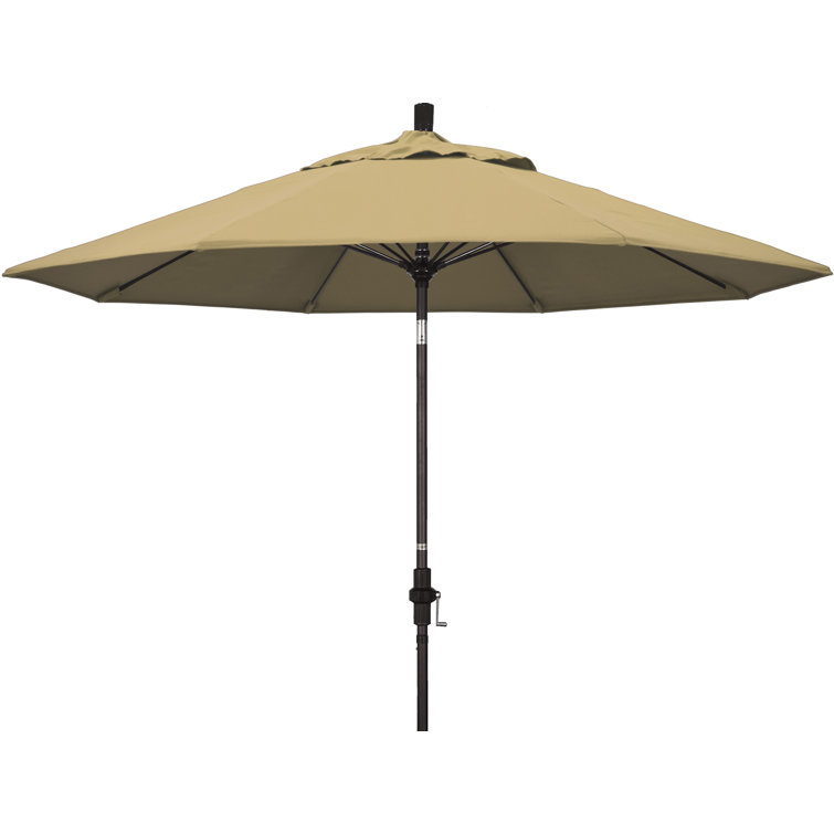 9 ft Black Olefin Octagonal Market Umbrella with Bronze Metal Pole