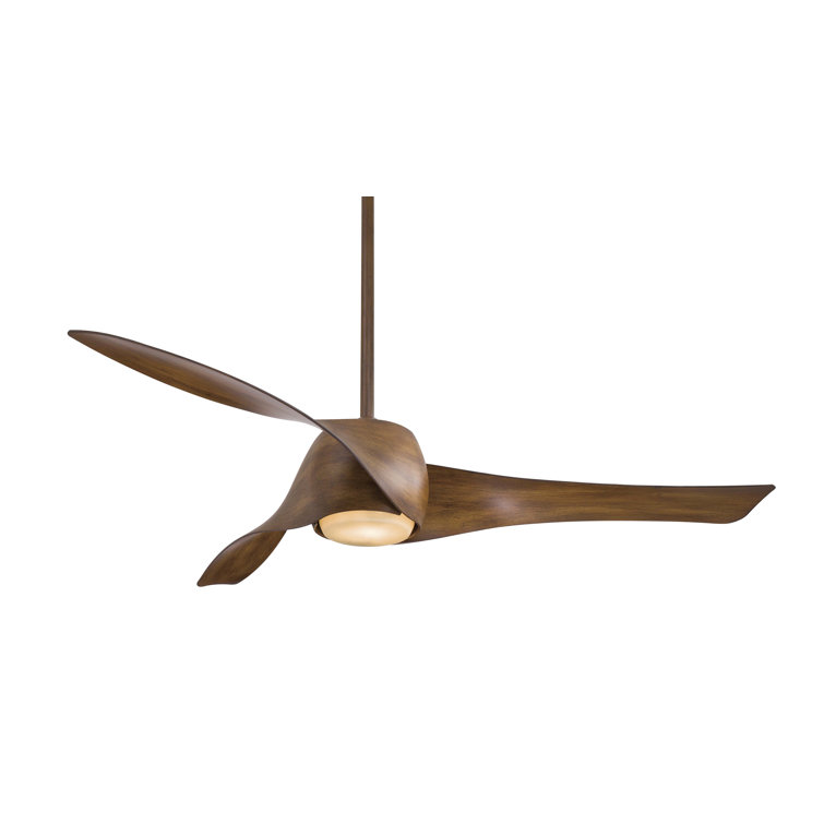 58'' Distressed Koa Smart Ceiling Fan with LED Light and Remote