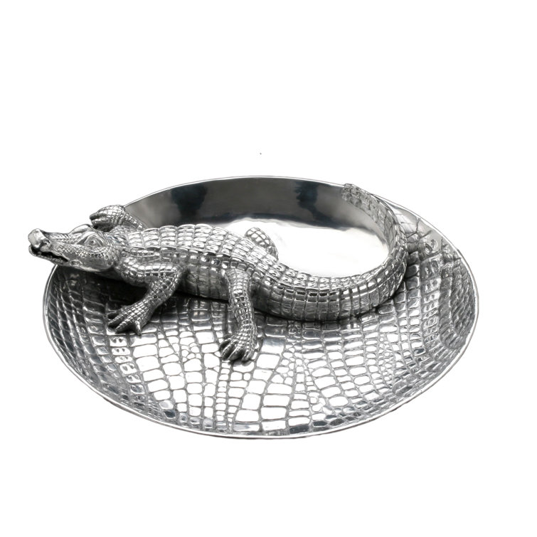 Arthur Court Aluminum Alligator Chip and Dip Platter