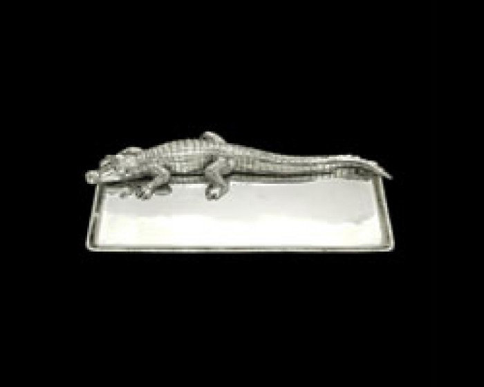 Arthur Court Aluminum Alligator Rectangle Serving Tray