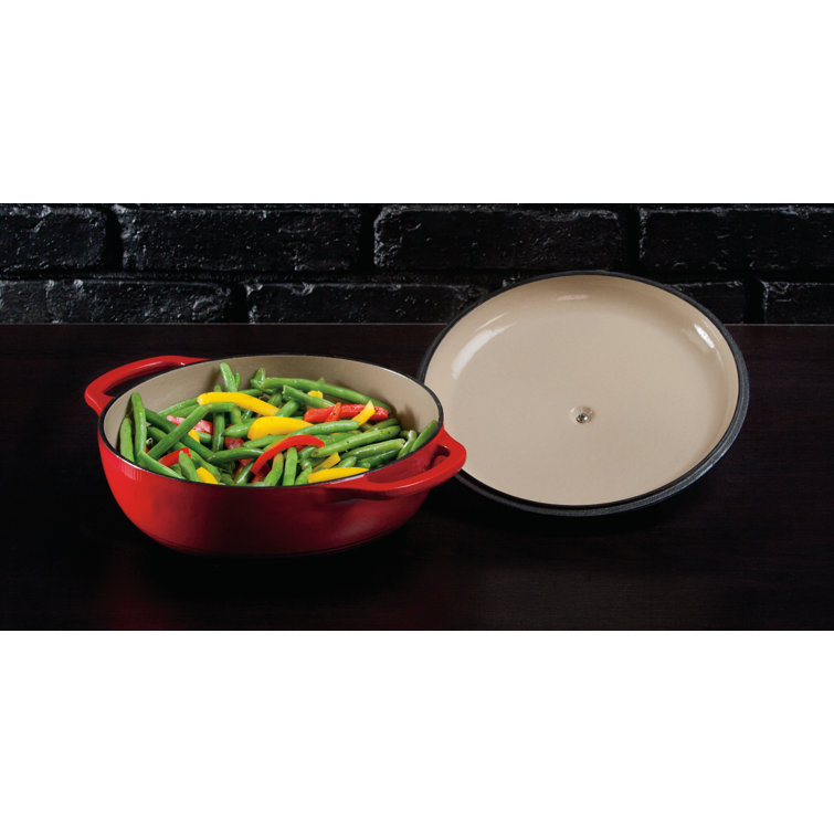Red Enameled Cast Iron 3 Qt Dutch Oven