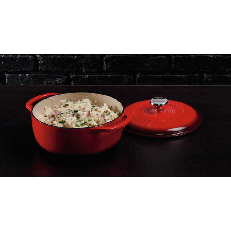 Red Enameled Cast Iron 3 Qt Dutch Oven