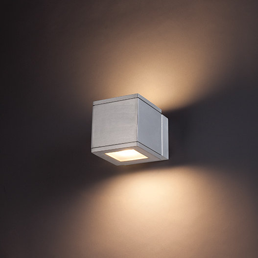 Sleek Silver Rubix 5'' LED Outdoor Wall Light - Energy Efficient