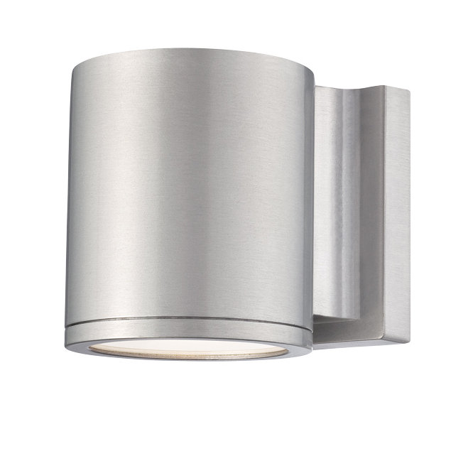 Eco-Friendly Dimmable Cylinder LED Sconce in Brushed Silver