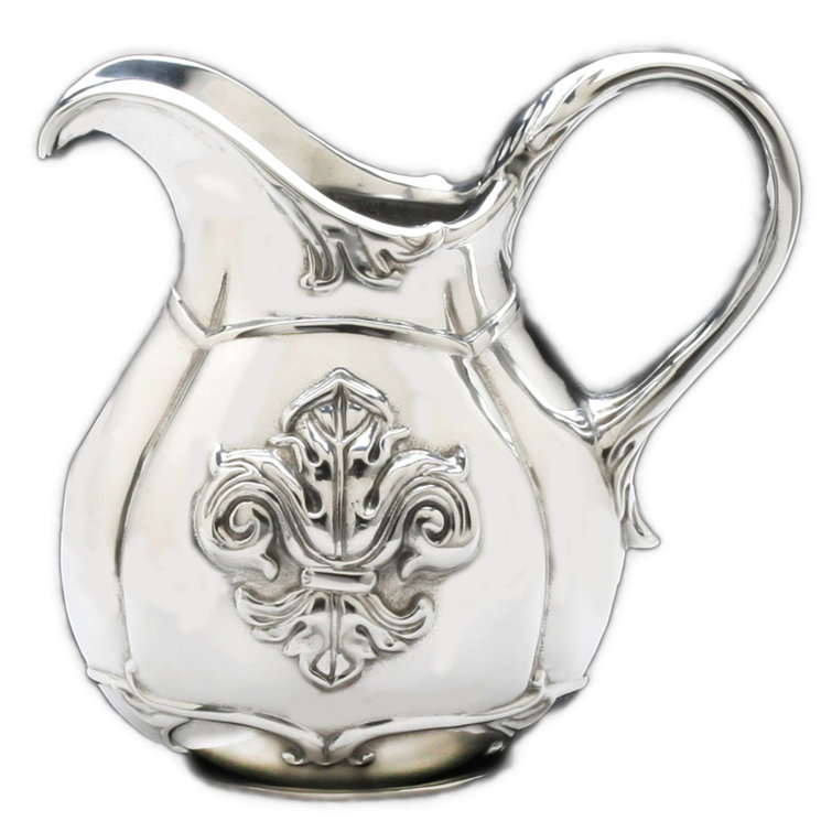 Small Polished Aluminum Fleur De Lis Pitcher