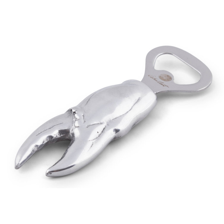Coastal Aluminum Crab Claw Bottle Opener with Stainless Steel Head