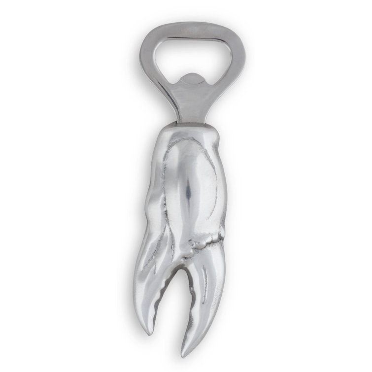 Coastal Aluminum Crab Claw Bottle Opener with Stainless Steel Head