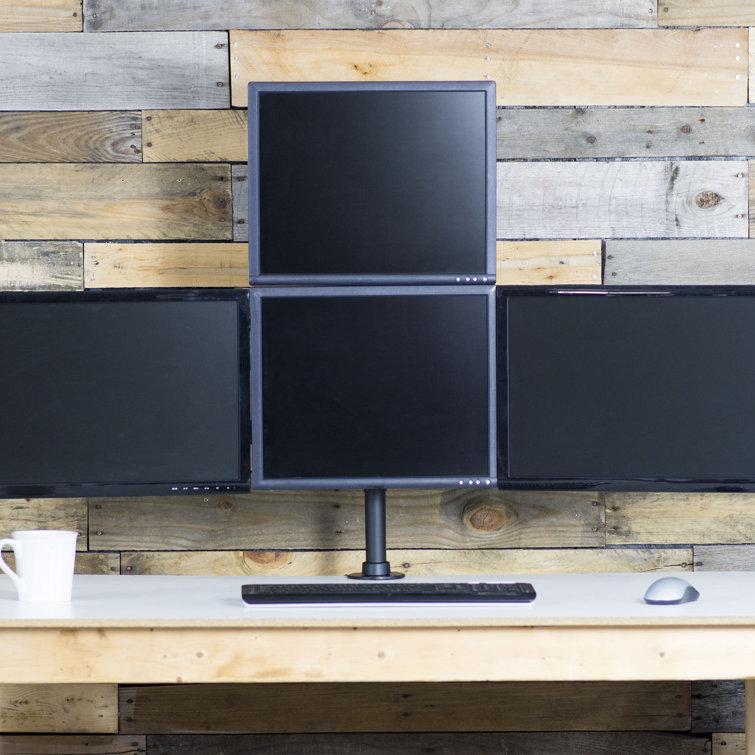 Articulating Quad Monitor Desk Mount with Heavy-Duty Steel, Adjustable Arms
