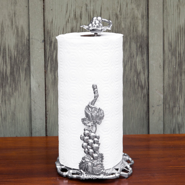 Arthur Court Silver Aluminum Grape Paper Towel Holder